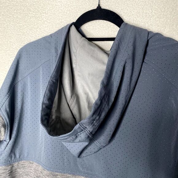 Columbia Colorblock Full Zip Athletic Perforated Hoodie Jacket Blue Gray Small - Picture 9 of 11